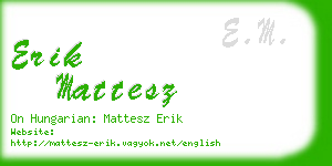 erik mattesz business card